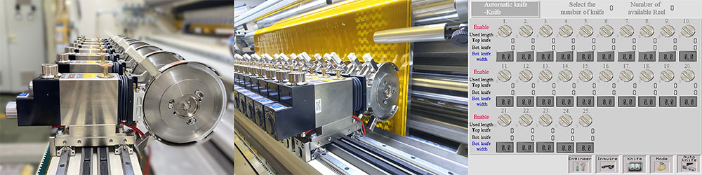 Slitter rewinder automation retrofit example with auto knife positioning system