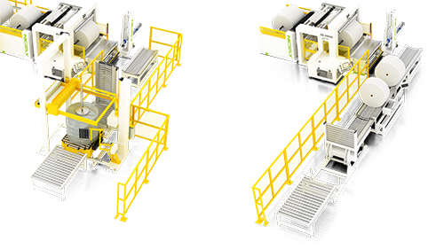 Nonwoven roll handling, packing system